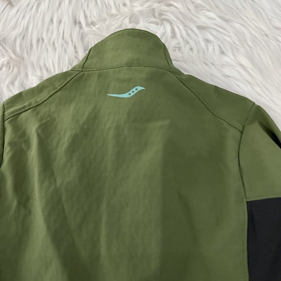 Saucony womens green athletic jacket fitted full zip size XS EUC - Picture 11 of 12
